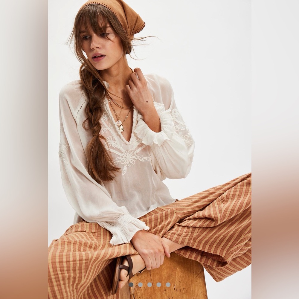 NWT FREE PEOPLE BALI DRAGON LILY BLOUSE